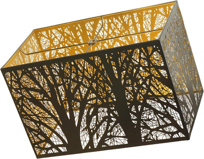 Cubierta lámpara metal rectangular sala dormitorio 8x14x9
