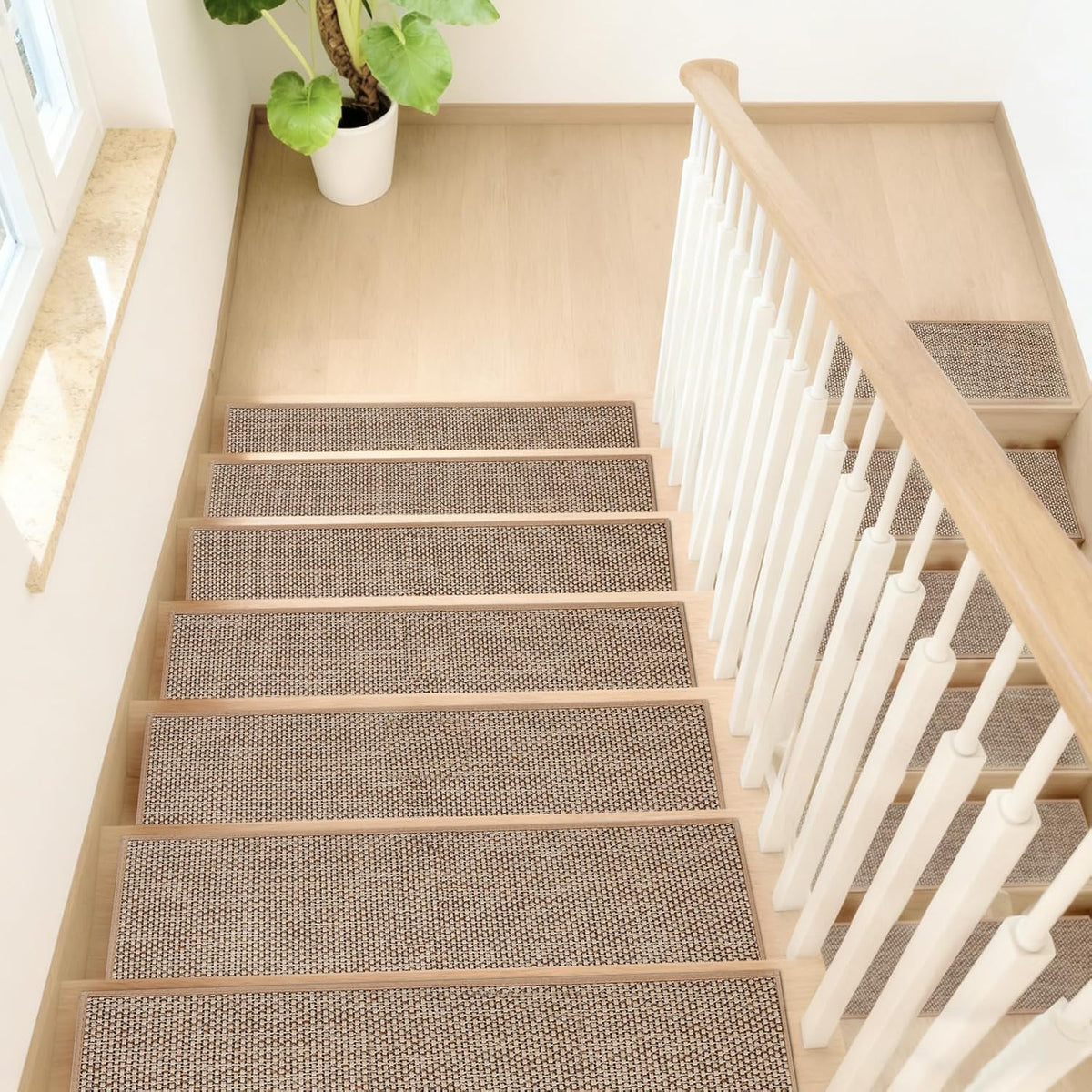 Peldaños escalera madera 8x30pulg beige para niños ancianos