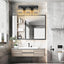 Lámpara tocador moderna 3 luces negro cristal baño