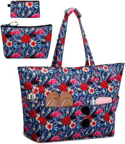 Bolso playa con bolsa cosmética y monedero para mujer