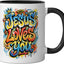 Taza Cerámica Diseño Cristiano Graffiti Negro/Blanco