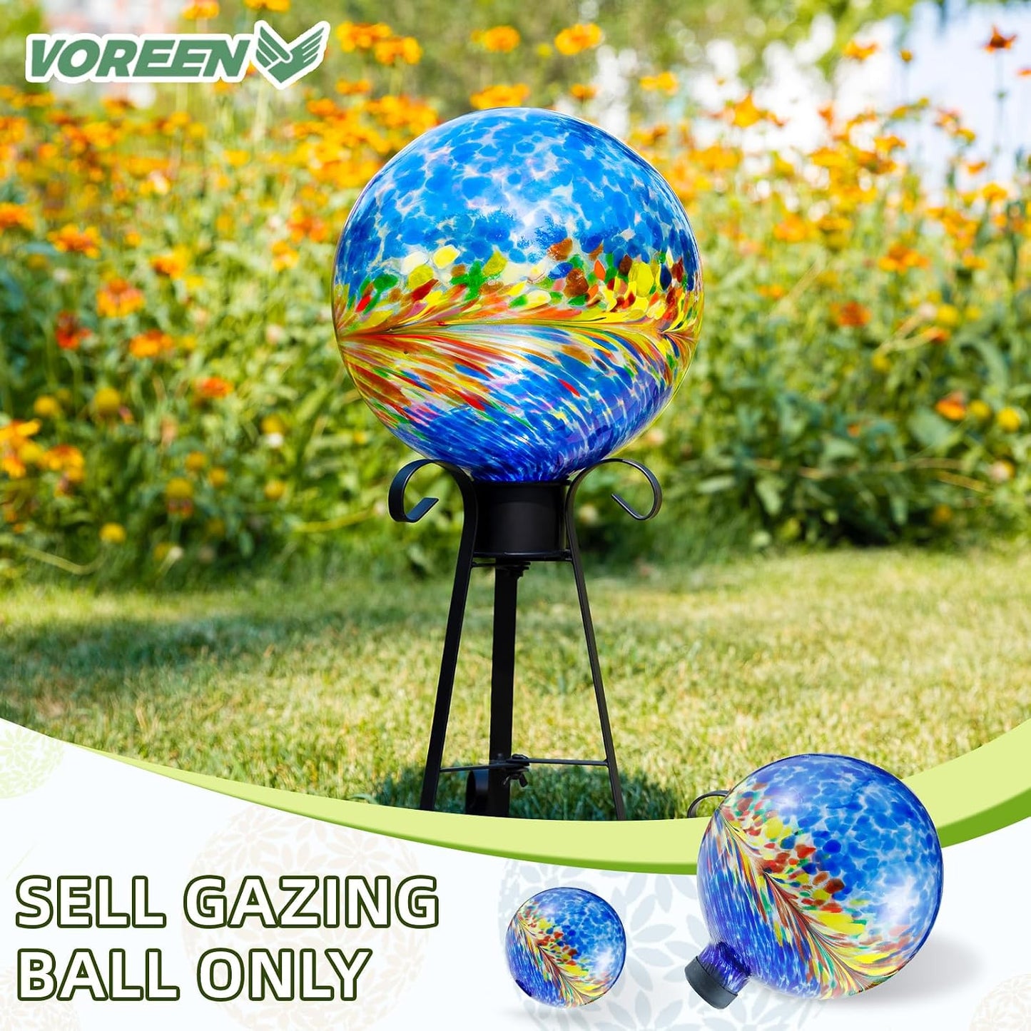 Bola vidrio 10pulg globo mirador decoración patio jardín