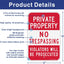 Cartel privado no pase aluminio 45x30cm impermeable