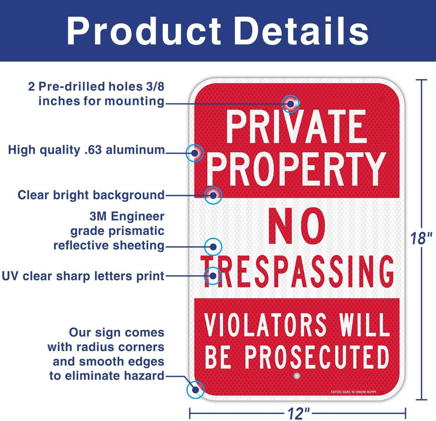 Cartel privado no pase aluminio 45x30cm impermeable