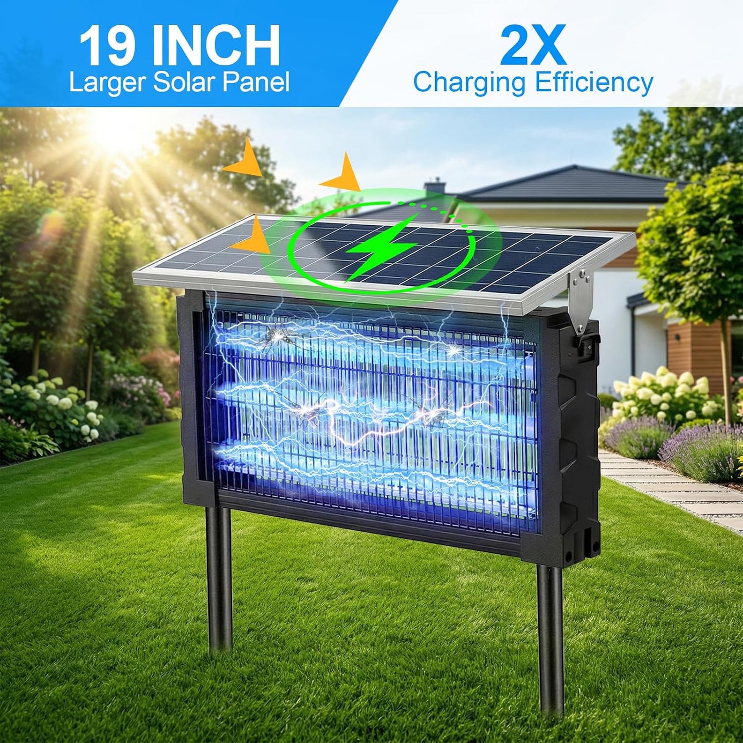 Exterminador solar mosquitos 4500V impermeable patio