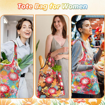 Bolsas reutilizables plegables de nylon estilo flores