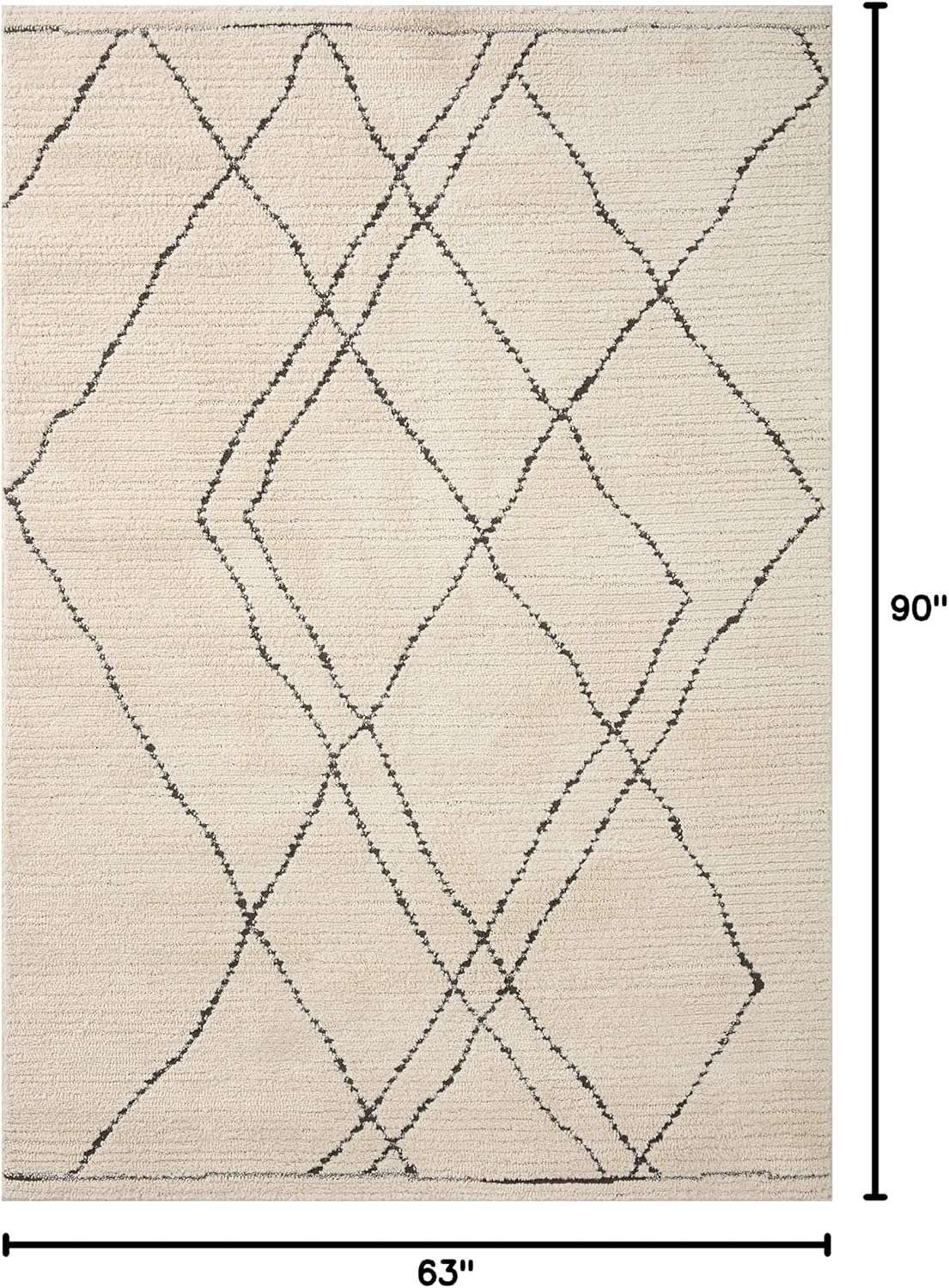 Alfombra área 5'3"x7'6" marfil/carbón