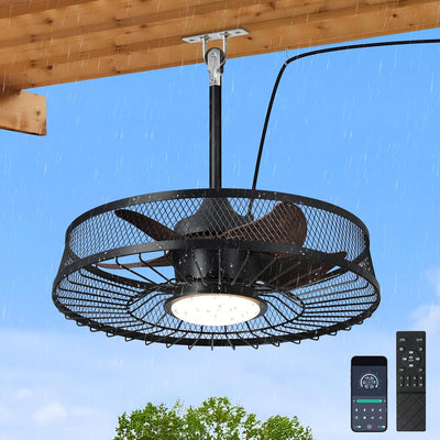 Ventilador techo exterior 22pulg luz 3CCT regulable control remoto