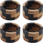 Set 4 servilleteros madera mango y resina patrón moderno