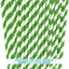 Pajitas rayas verdes y blancas 7.75pulg pack 100