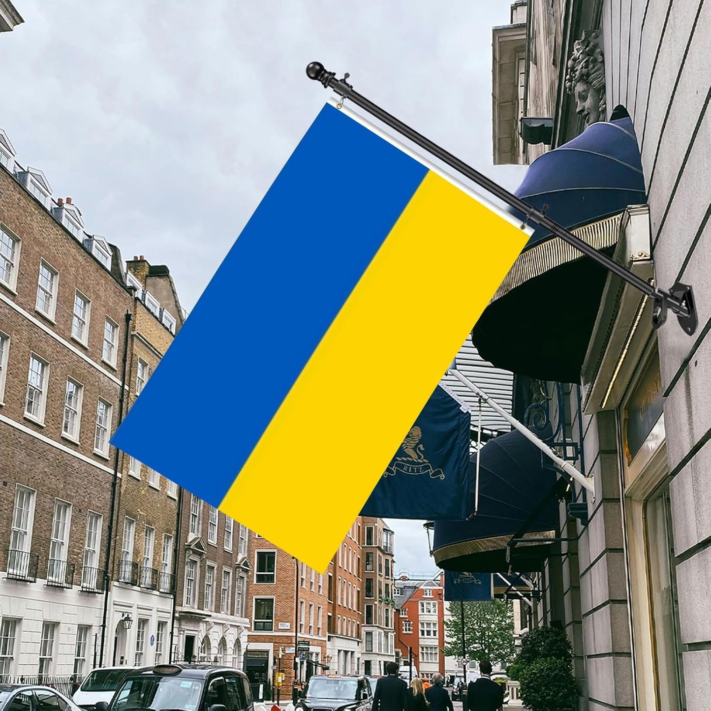 Bandera Ucrania 3x5ft nailon 210D rayas doble cara