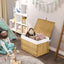 Cesta mimbre 65L plegable con forro metal dormitorio