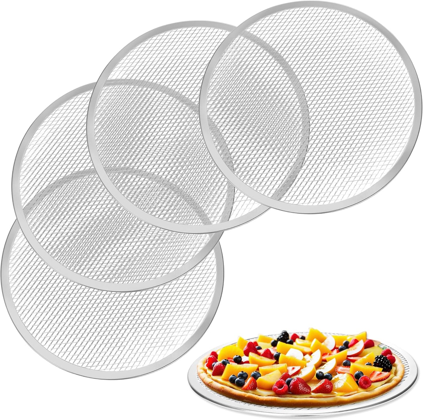Bandeja malla pizza 12pulg aluminio apta horno lavavajillas