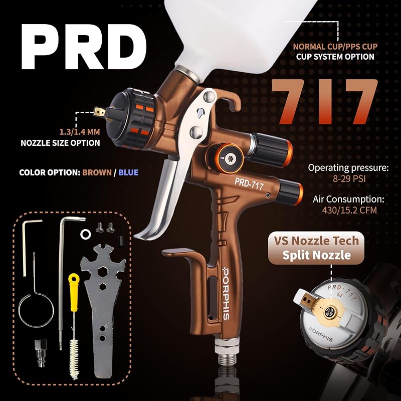 Pistola Pulverizadora PRD-717 Boquilla Dividida Repintado