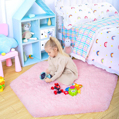 Alfombra suave hexagonal para cuarto de bebé 4.6ft