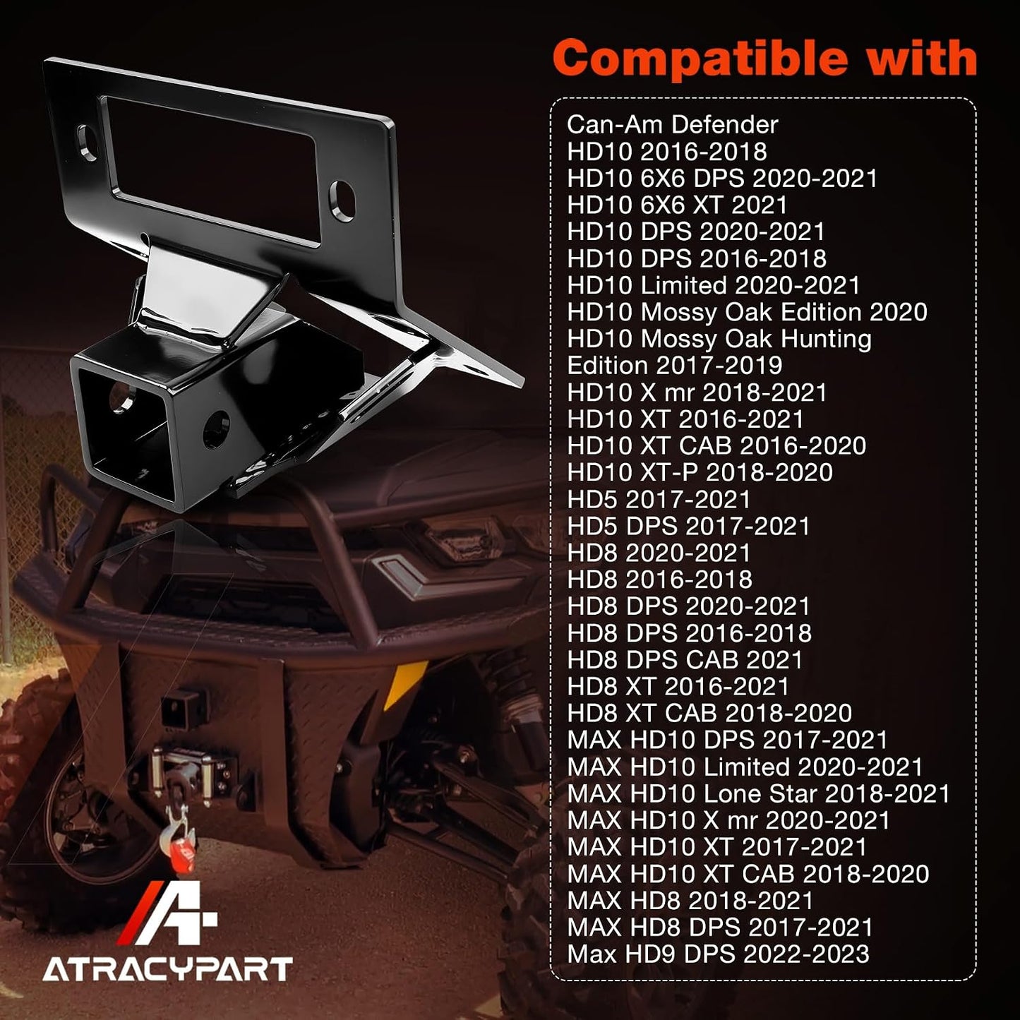 Enganche remolque 2" comp Can-Am Defender HD10/HD8 acero