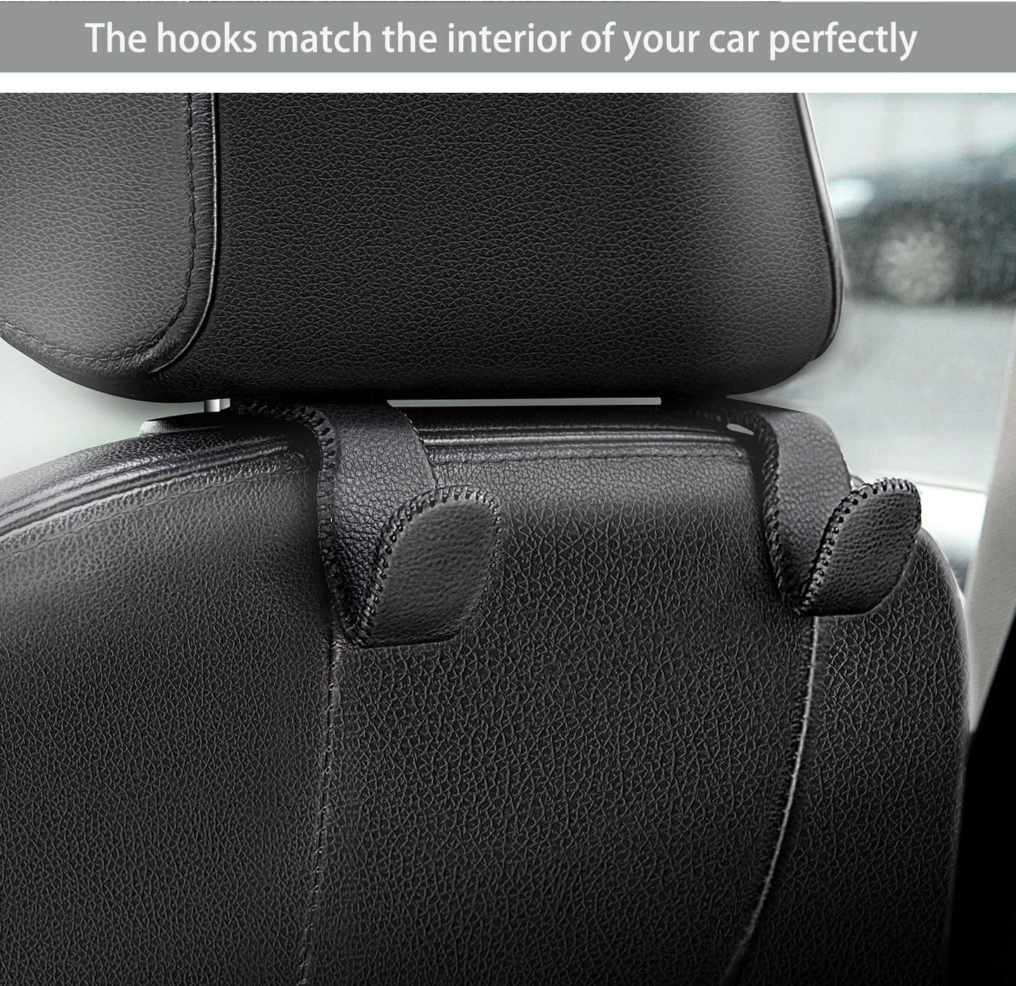 Ganchos coche cuero rojo para carteras y bolsas set 2