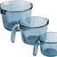 Tazas medidoras vidrio azul para cocinar y hornear