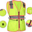 Chaleco Hi Vis mujer cintura cordón bolsillo cremallera ANSI R Clase 2