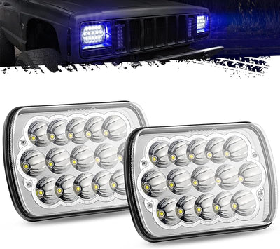 2 Faros Delanteros LED H6054 7x6 5x7 Antirreflejos con DRL Azules
