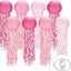 8 Farolitos Medusas Rosas Cinta Cuerda Decoración Fiesta Playa