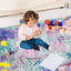 Alfombra peluda piel sintética estilo tie dye dormitorio sala