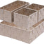 Cestas apilables tejidas con marco metal set 4 beige