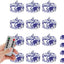Set 12 Velas LED Azules y Blancas Sin Llama Control Remoto