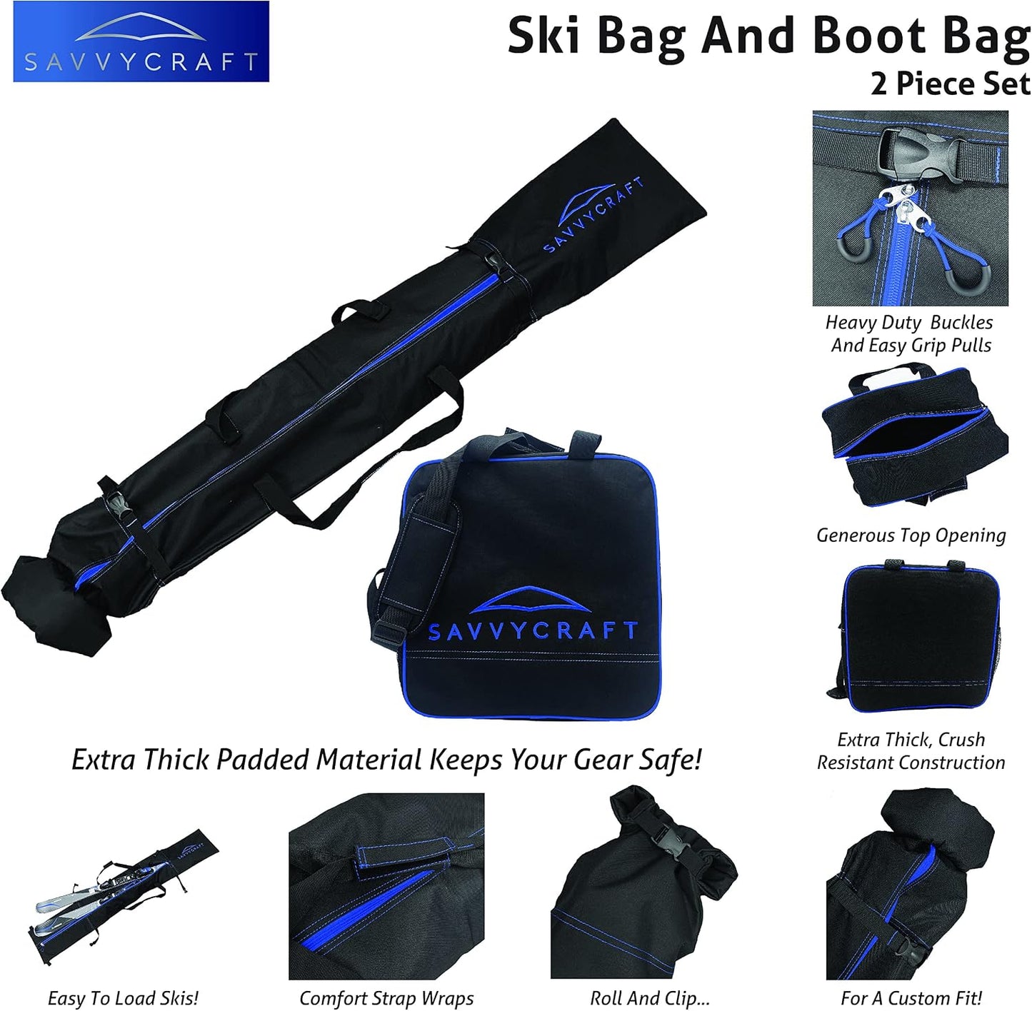 Bolsa esquí acolchada y para botas set 2 pzas protección