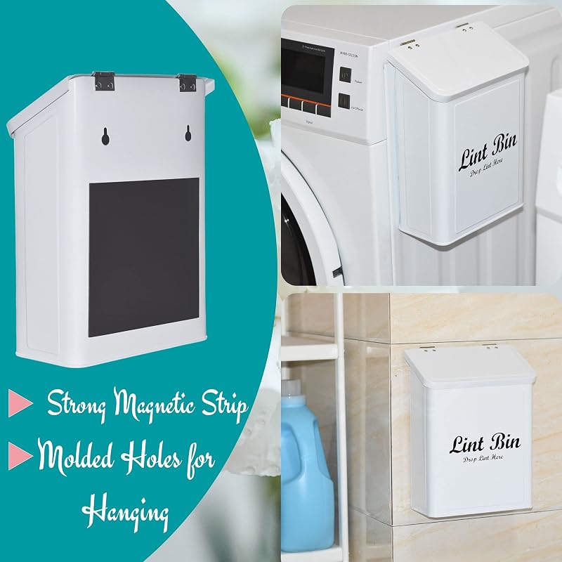 Contenedor magnético pelusa metal blanco lavandería