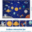 Alfombra espacial para niños 3'3"x4'11" antiderrap lavable