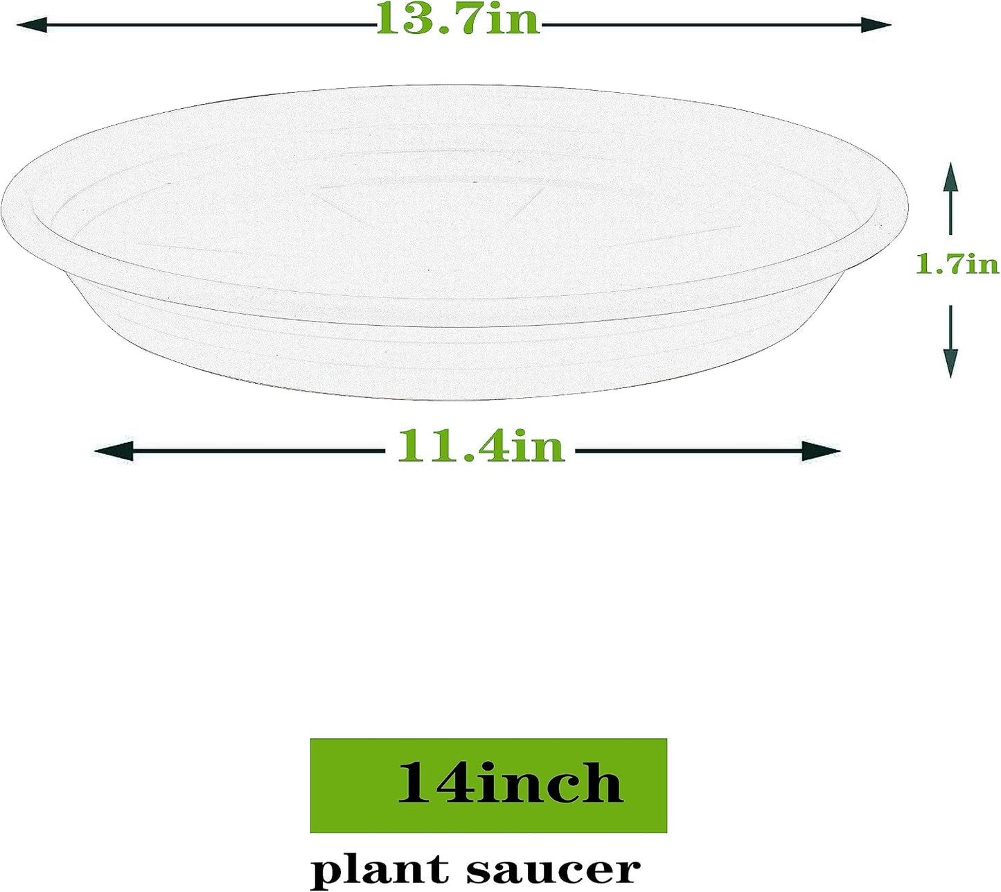 5 Pack Platillos Plástico 6-20pulg para Macetas Interiores