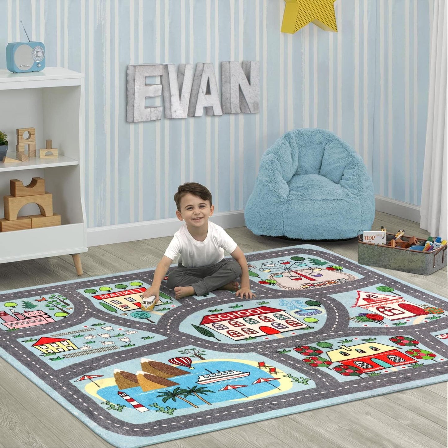 Alfombra set niños 5x7ft para sala guardería