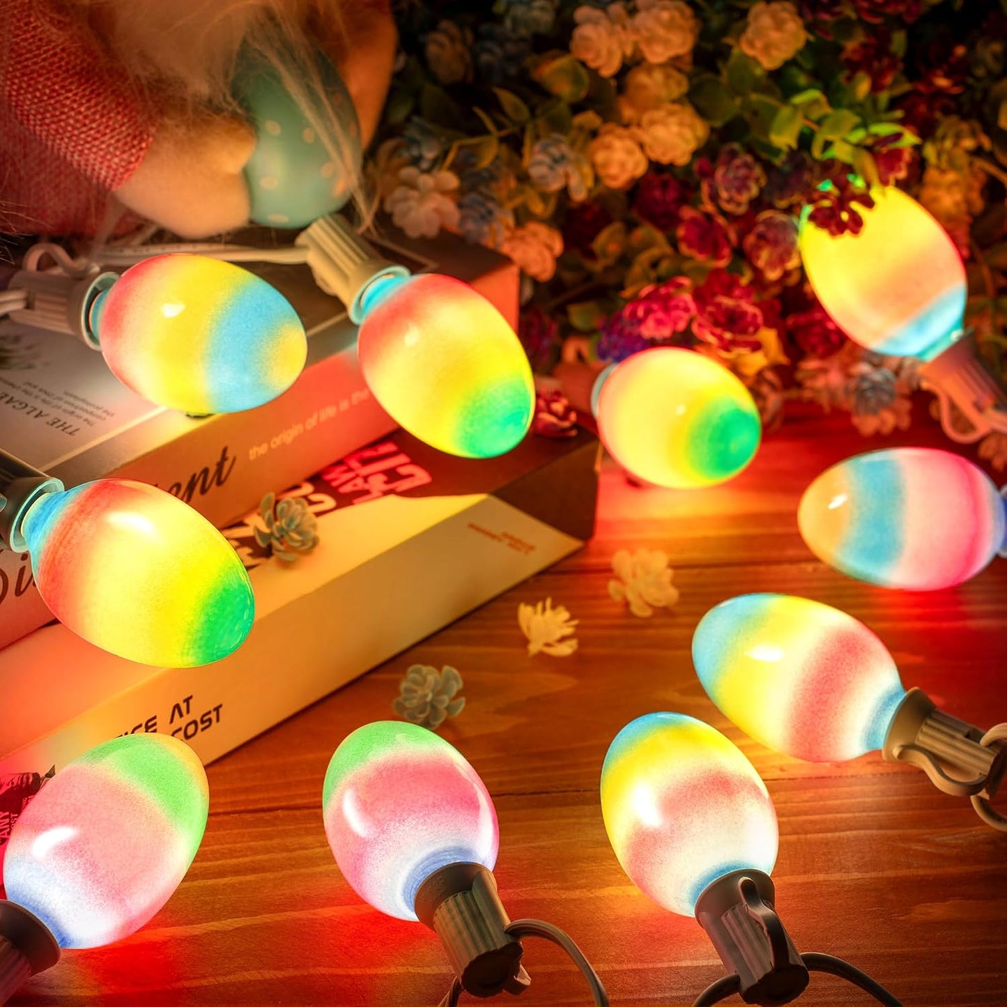 Cadena luces LED multicolor 10.5ft para fiestas de Pascua