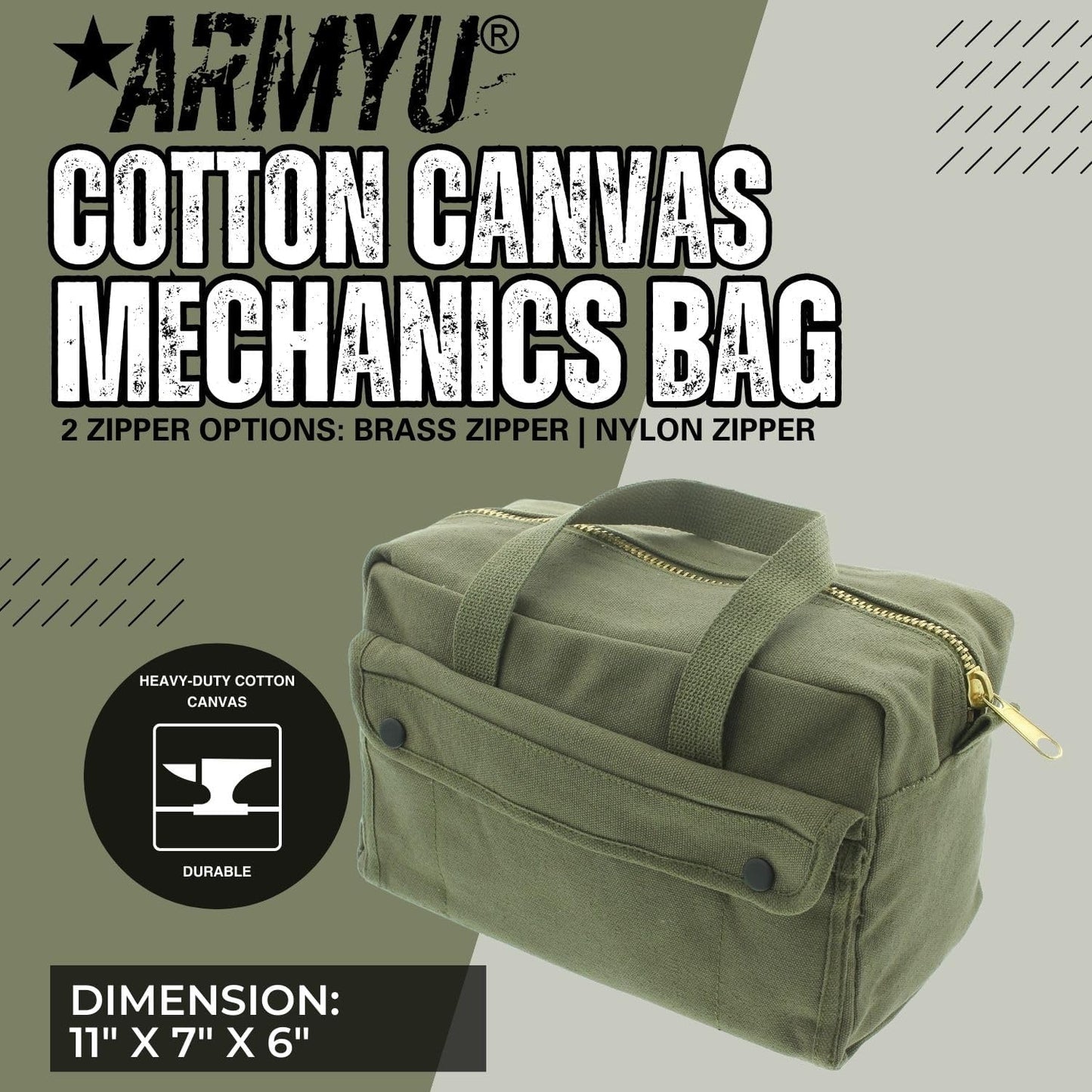 Bolsa herramientas lienzo resistente mecánico electricista Marrón