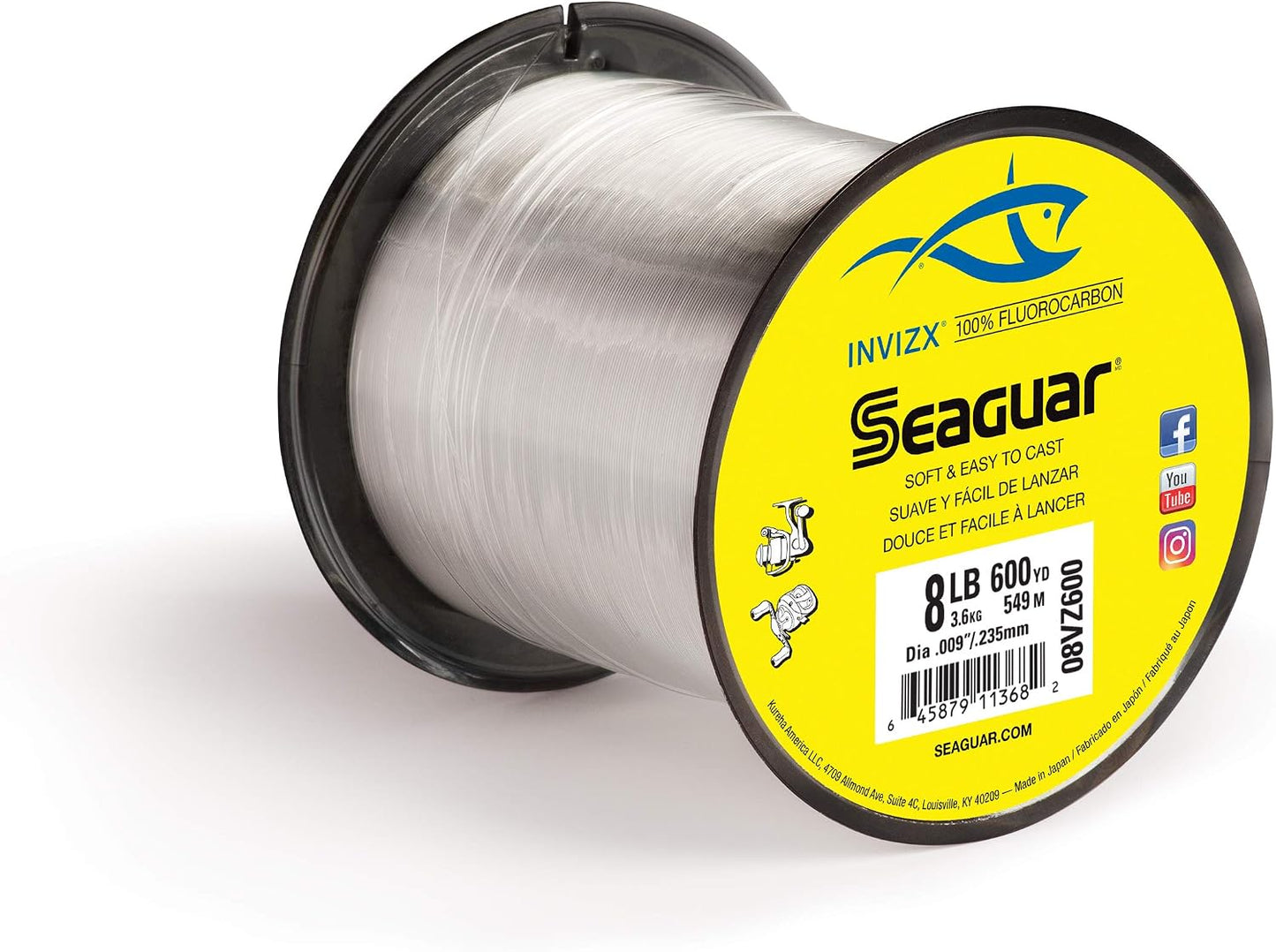 Línea pesca fluorocarbono transparente varios tamaños