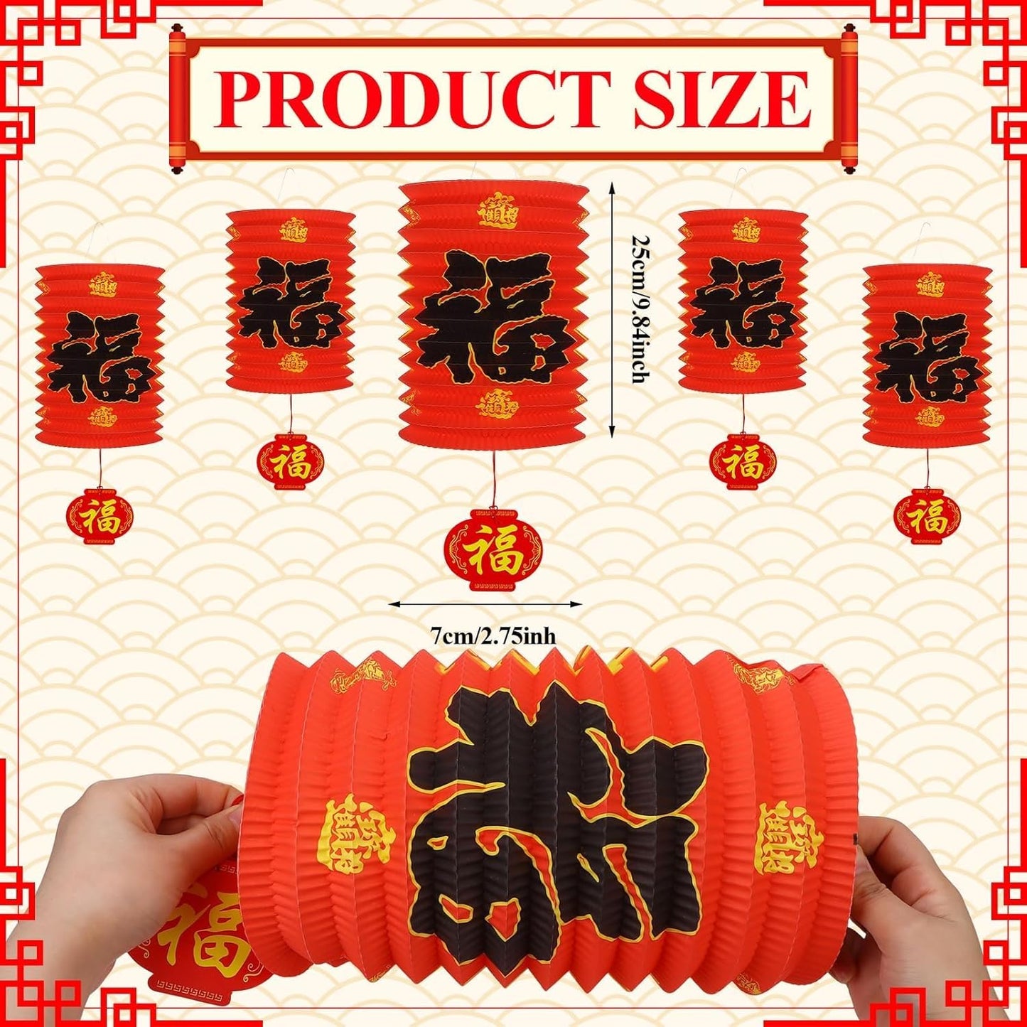 30 Faroles Papel Rojo Año Nuevo Chino Decoración Fiesta