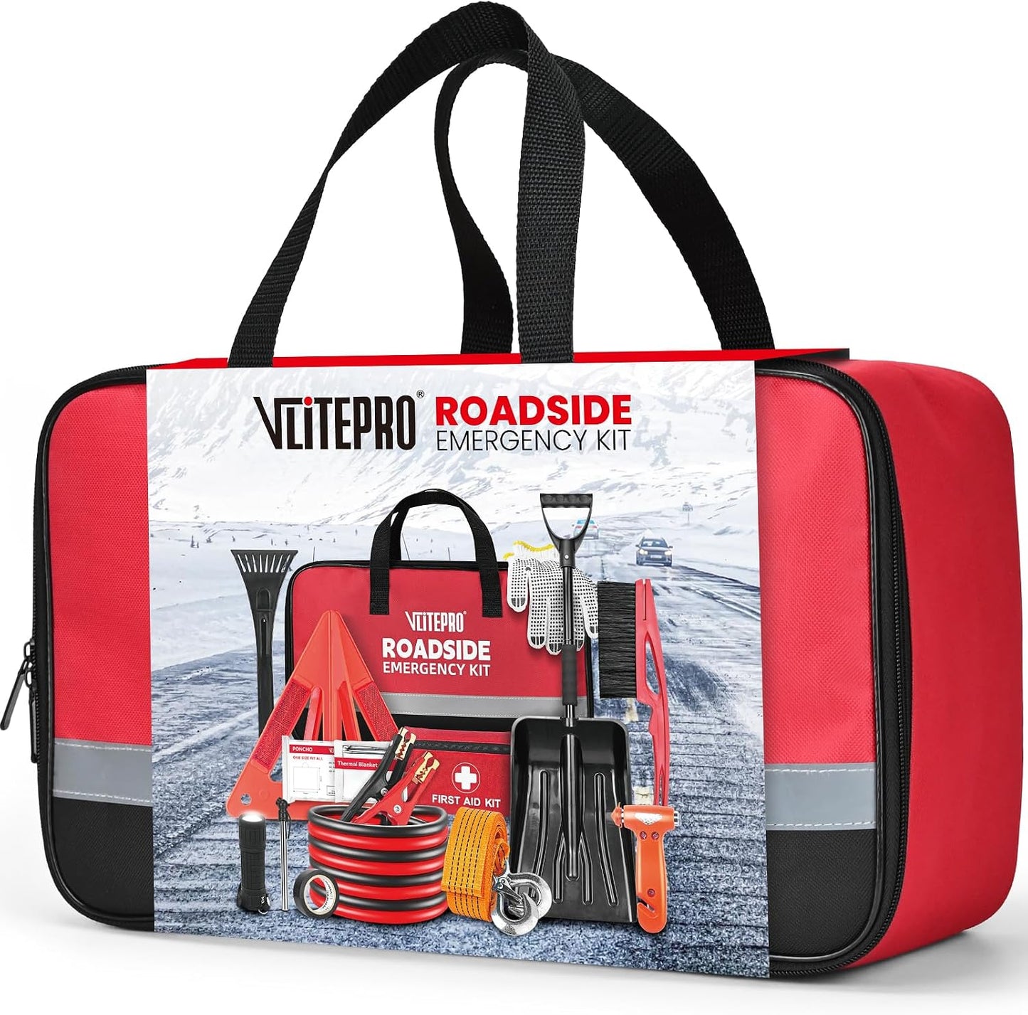 Kit emergencia carretera con pala nieve y correa remolque