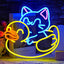 Letrero neón LED gato y pato para dormitorio y tienda