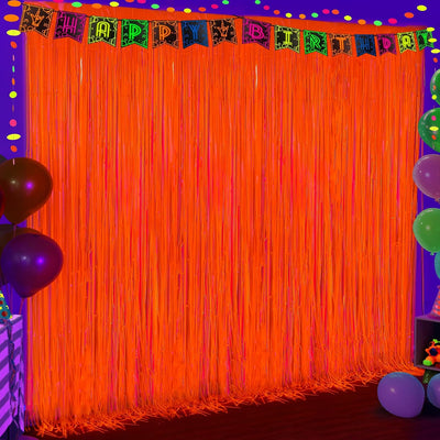2 Cortinas fluorescentes naranja 6.6x6.6pulg telón cabina fotos
