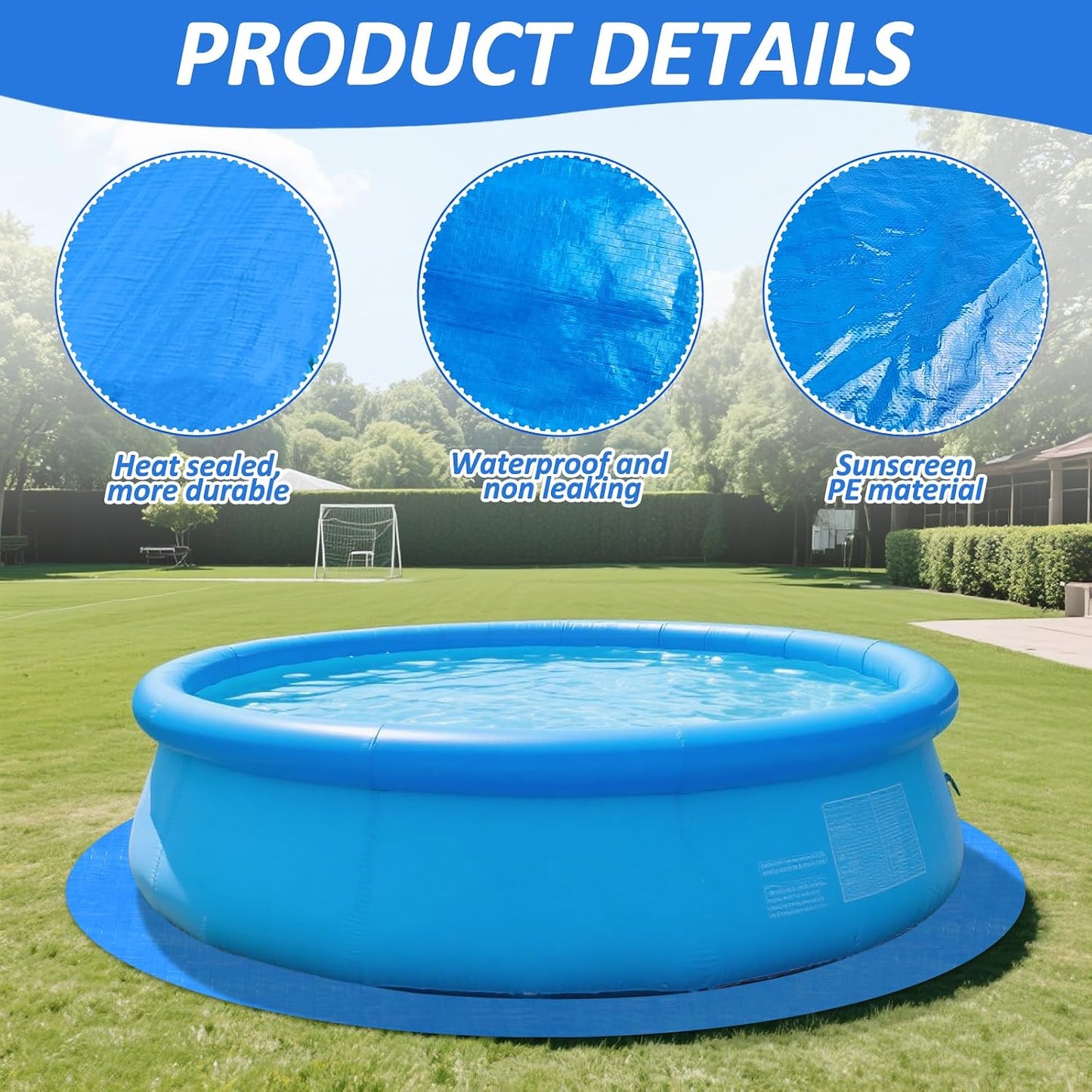 Protector suelo piscina redondo 19.7ft resistente pinchazos