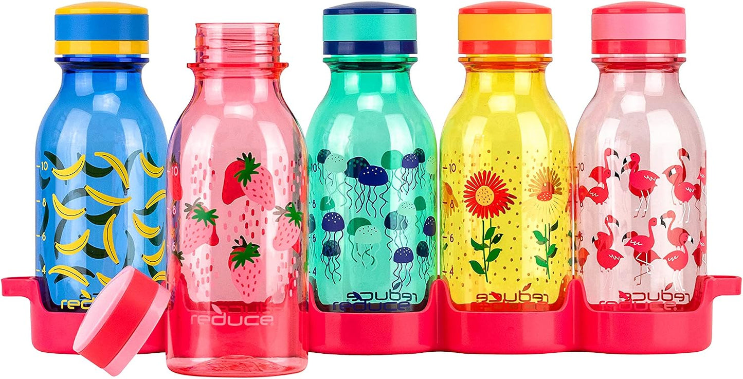 5 Botellas Tritan 14oz sin BPA con bandeja