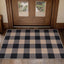 Alfombra yute cuadros 2x3ft antiderrap negro gris entrada