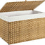 Cesta almacenamiento mimbre plegable 160L con tapa asas