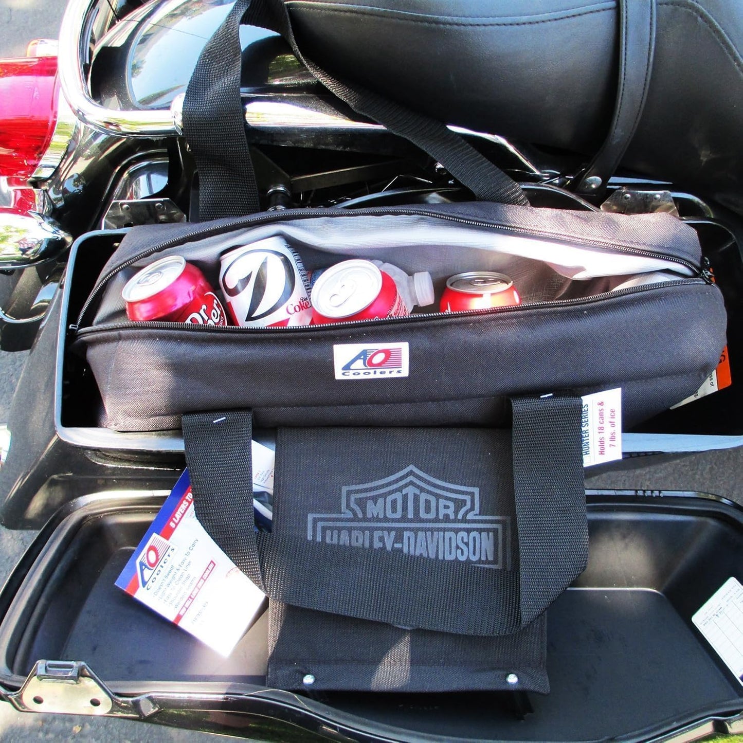 Bolsas sillín motocicleta suave 15 latas color negro