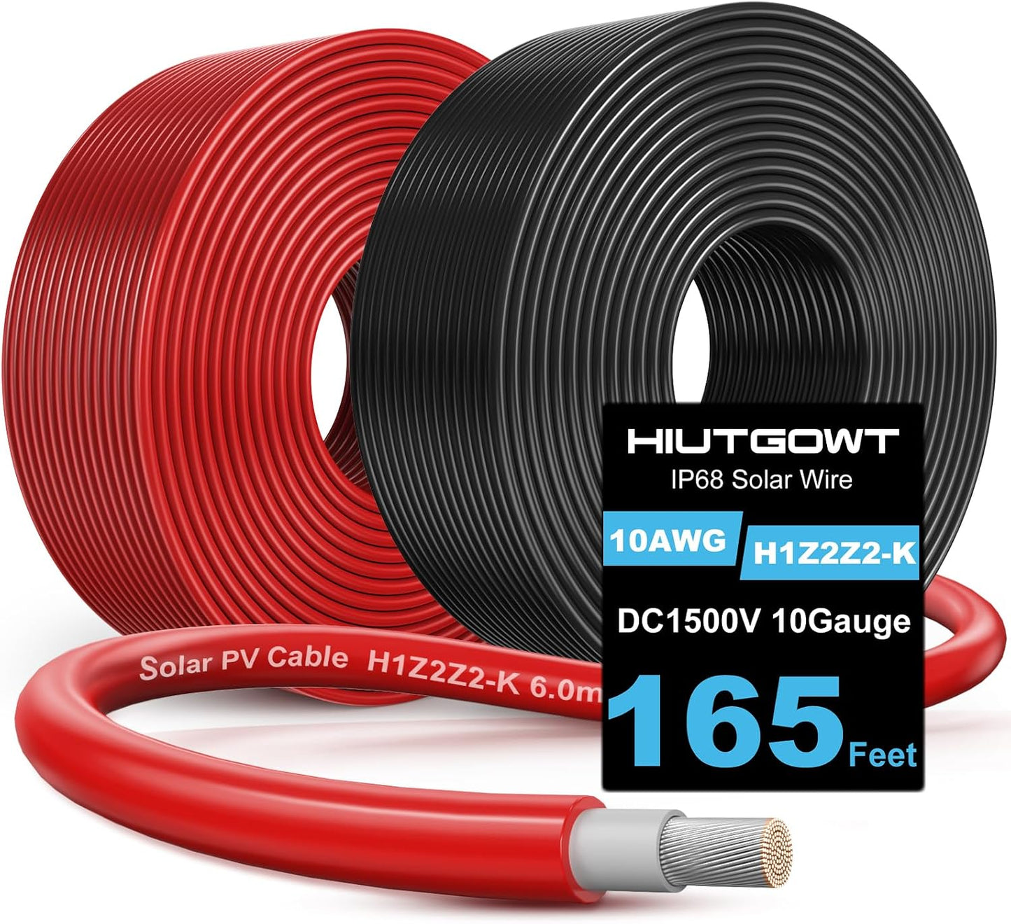 Cable solar 10AWG 165pies cobre estañado para hogar RV barco