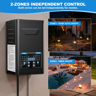 Transformador paisaje 500W 120V a 12/15V CA resistente