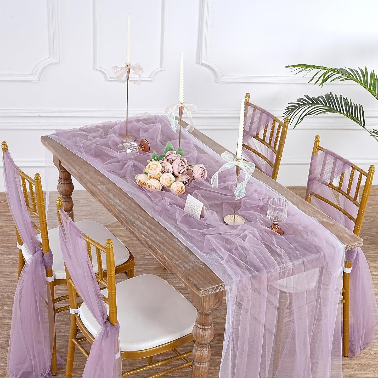 Camino Mesa Tul Transparente 120pulg Decoración Hogar