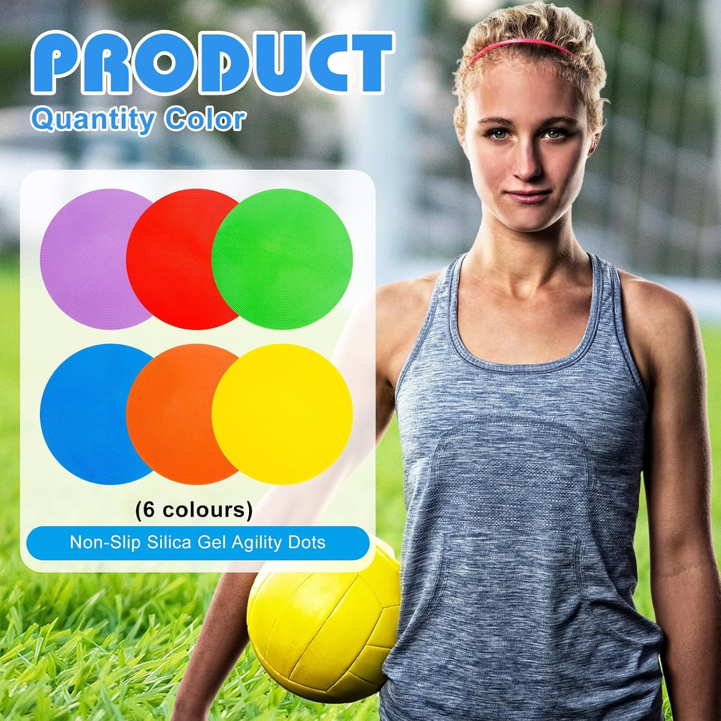Conos 9" para entrenamiento deportivo antiderrap