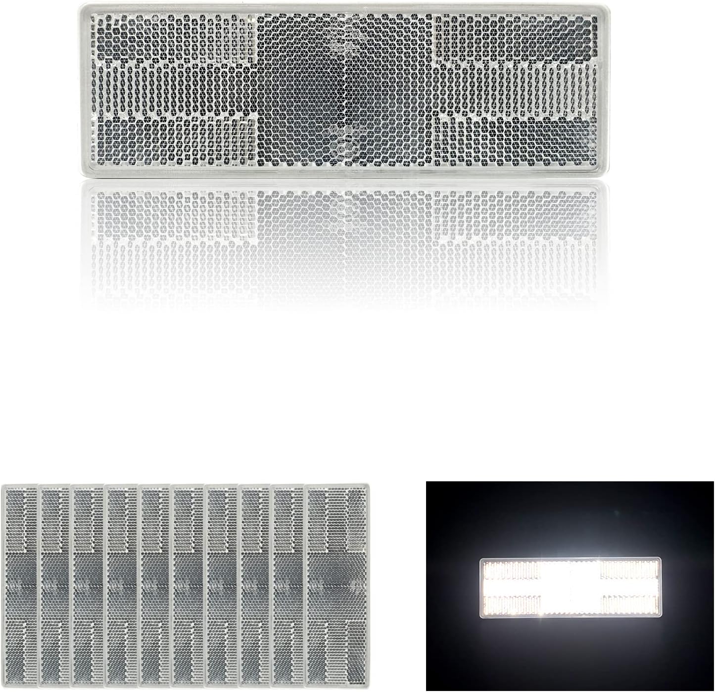 Reflector autoadhesivo 150x50mm para buzón remolque